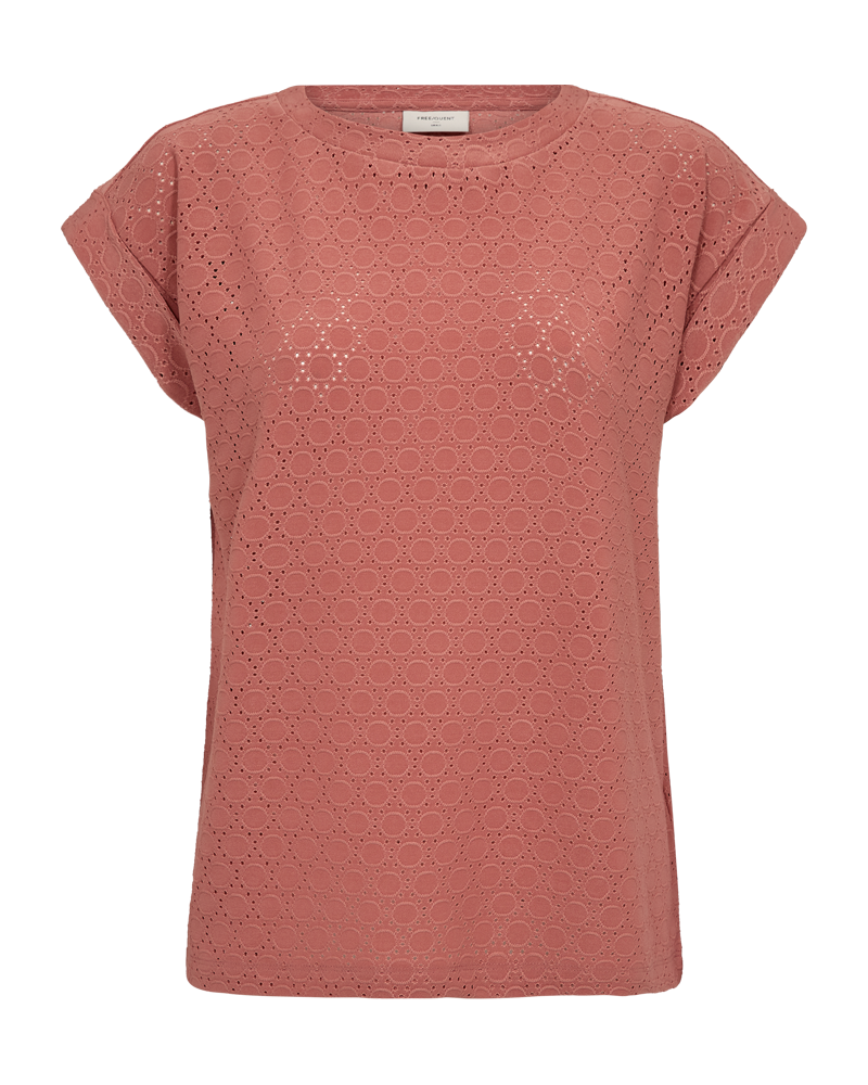 FQBLOND – T-SHIRT MIT LOCHMUSTER - ROSE