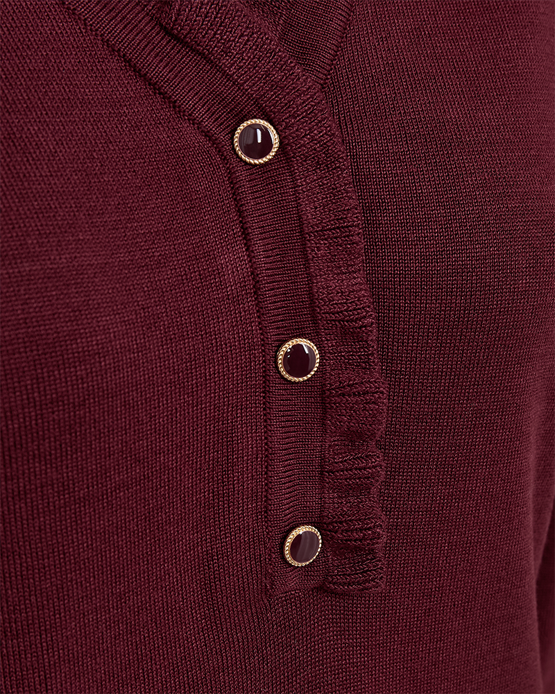 FQKATIE – FEINSTRICK-PULLOVER - BORDEAUX