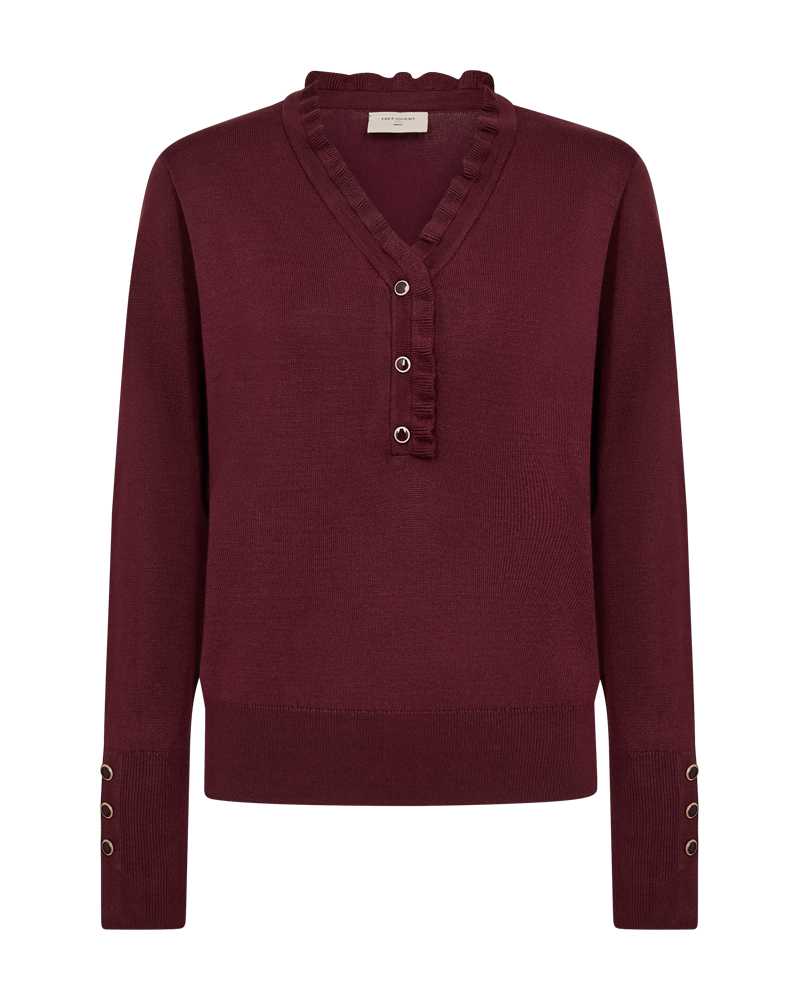FQKATIE – FEINSTRICK-PULLOVER - BORDEAUX
