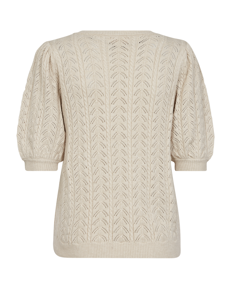 FQCLARRY – STRICKPULLOVER MIT LOCHMUSTER - BEIGE