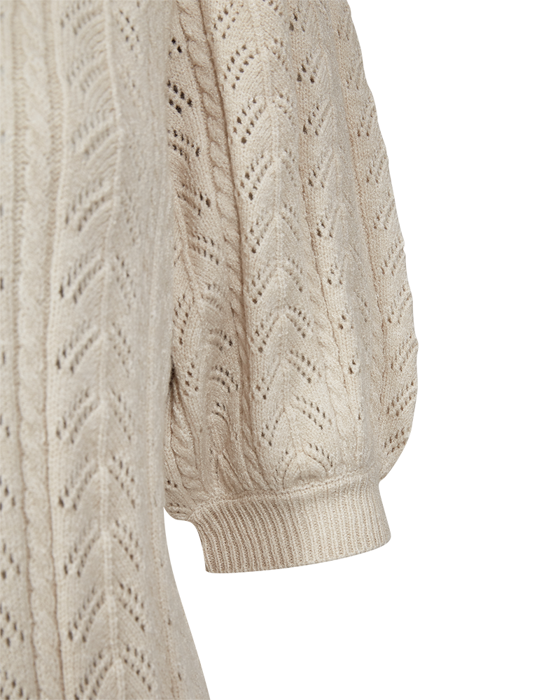 FQCLARRY – STRICKPULLOVER MIT LOCHMUSTER - BEIGE
