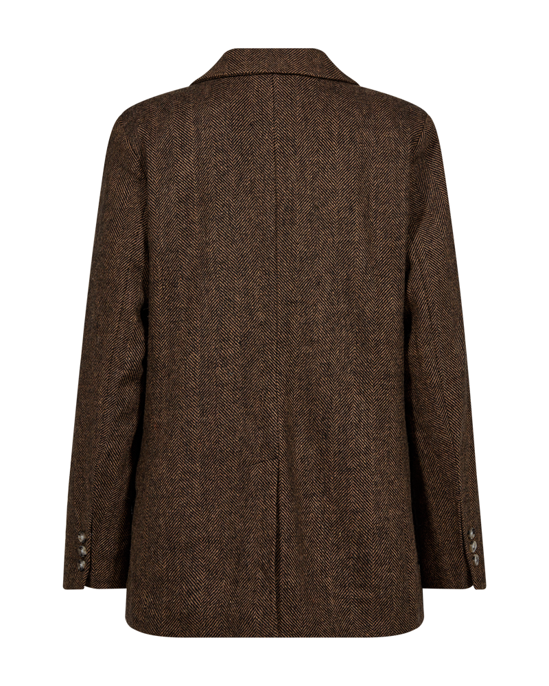 FQZANGO – JACKE MIT FISCHGRÄTMUSTER - BRAUN UND SCHWARZ