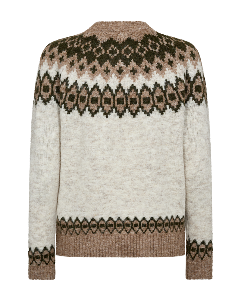 FQNOVALA - CARDIGAN - GRÜN UND BEIGE