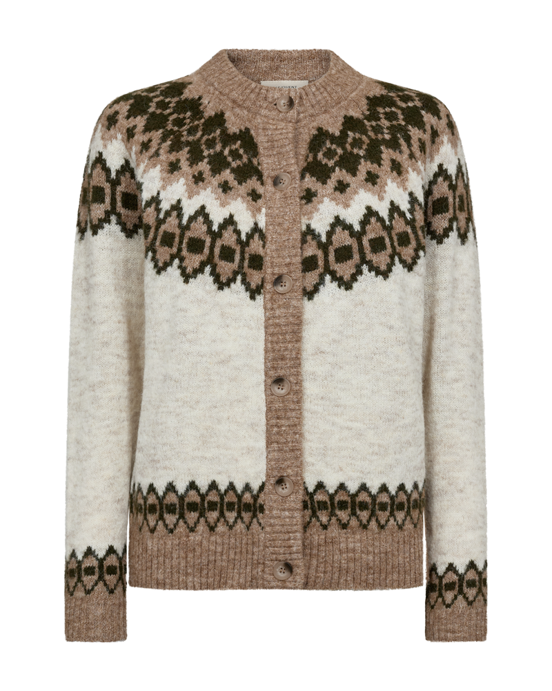 FQNOVALA - CARDIGAN - GRÜN UND BEIGE