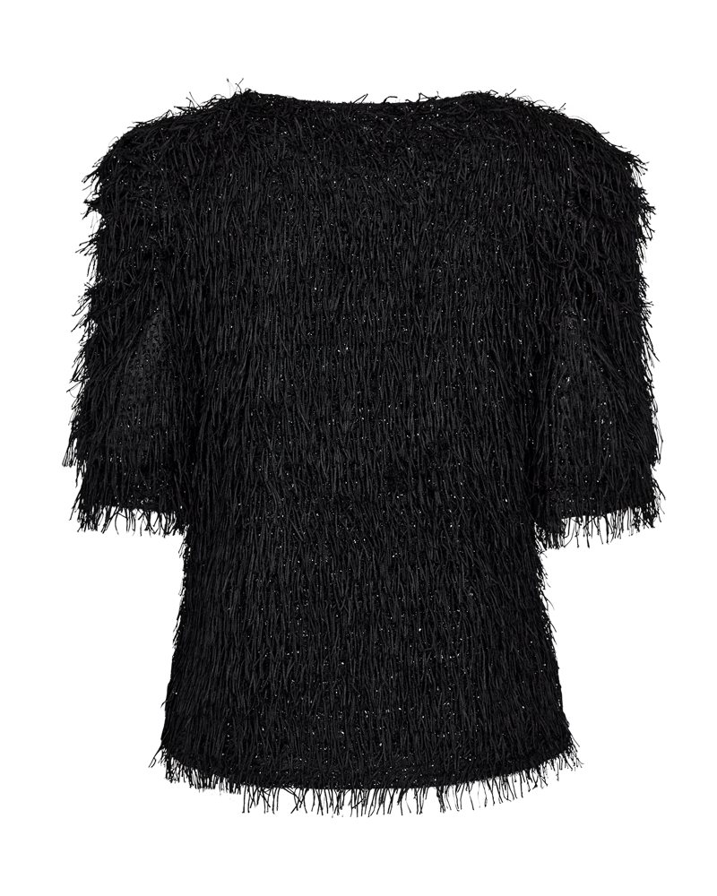 FQMARLIN - BLUSE MIT FRANSEN - SCHWARZ
