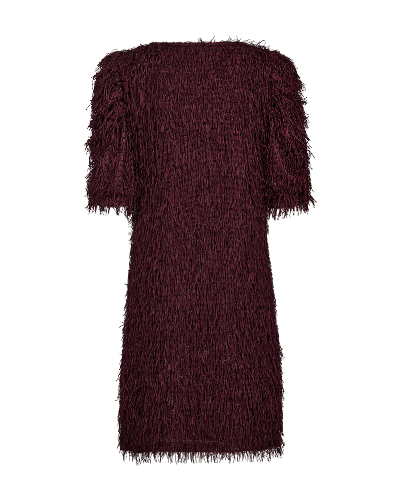 FQMARLIN – KLEID MIT FRANSEN - BORDEAUX