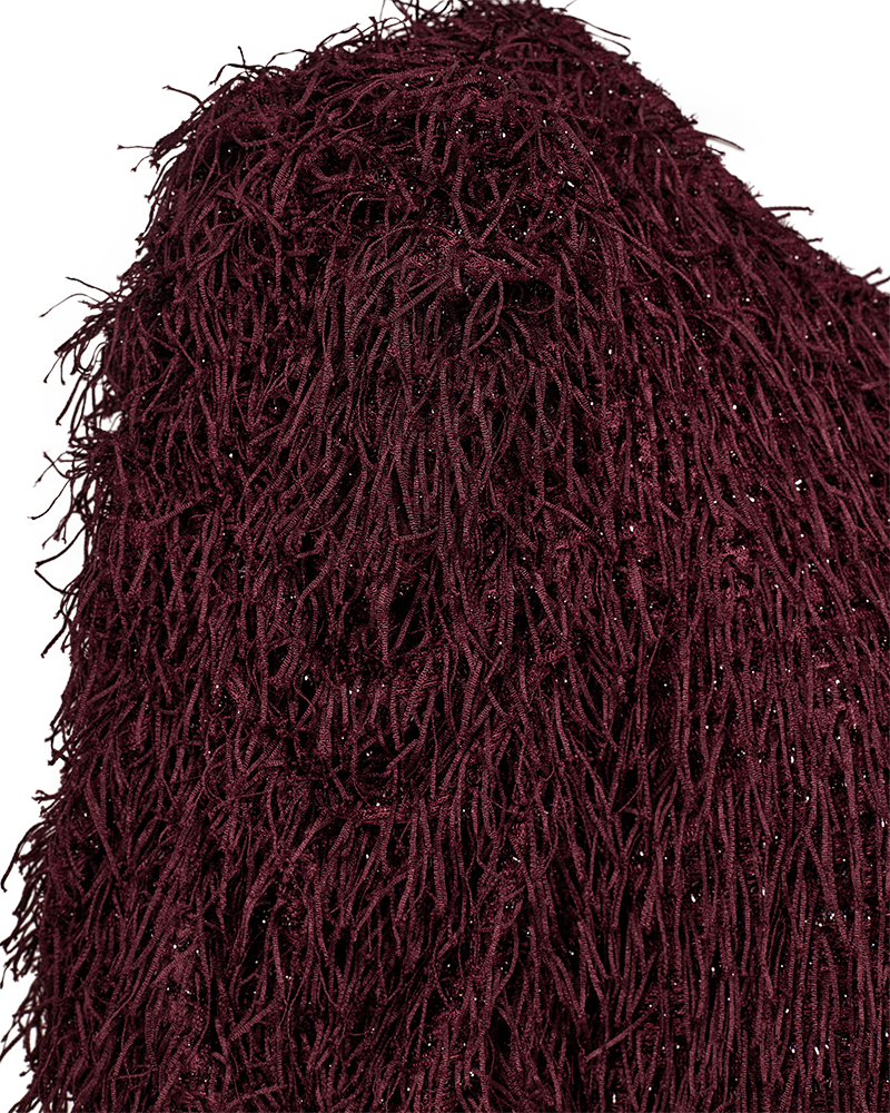 FQMARLIN – KLEID MIT FRANSEN - BORDEAUX