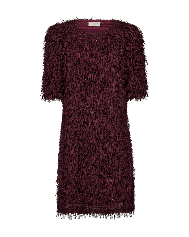 FQMARLIN – KLEID MIT FRANSEN - BORDEAUX