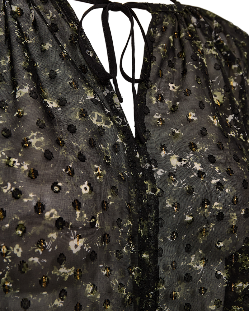 FQSANDA - BLUSE - SCHWARZ UND GRÜN