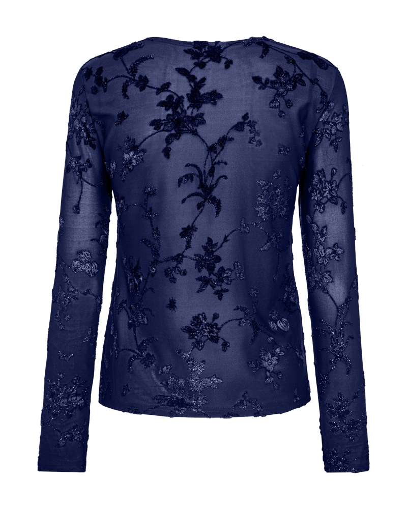 FQBISKA – BLUSE IN MESH-QUALITÄT - BLAU