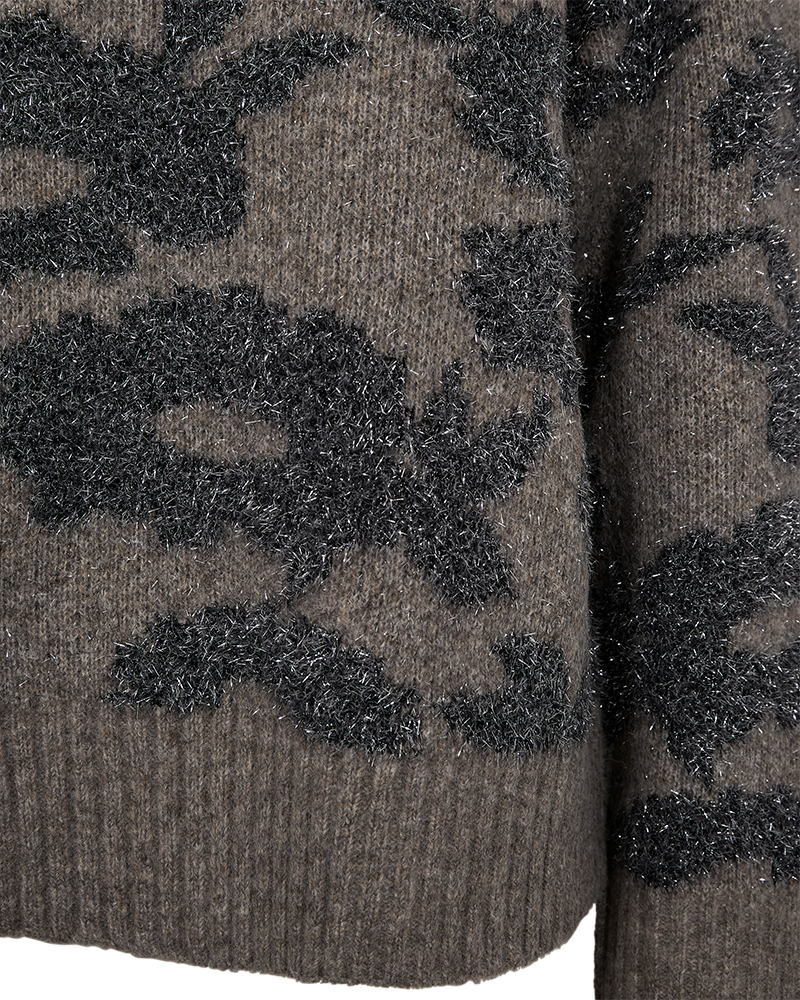 FQPANTEA – PULLOVER MIT SCHIMMER-EFFEKT - BRAUN