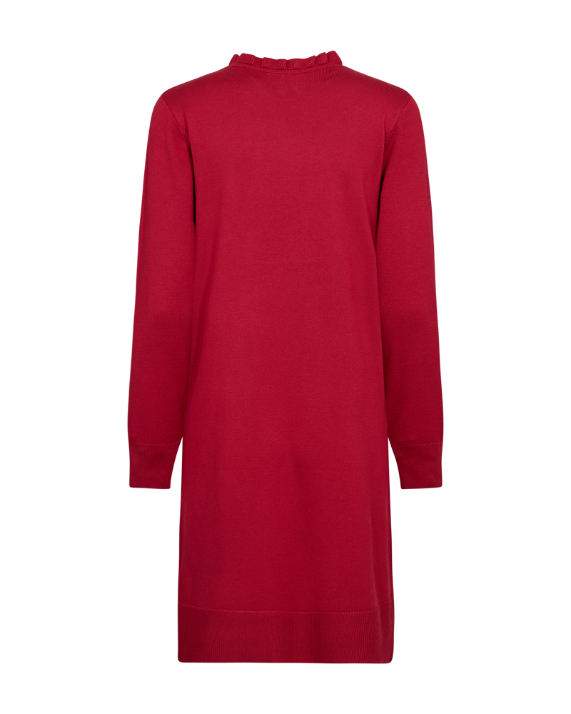 FQKATIE - KLEID MIT FLEECEKRAGEN - ROT
