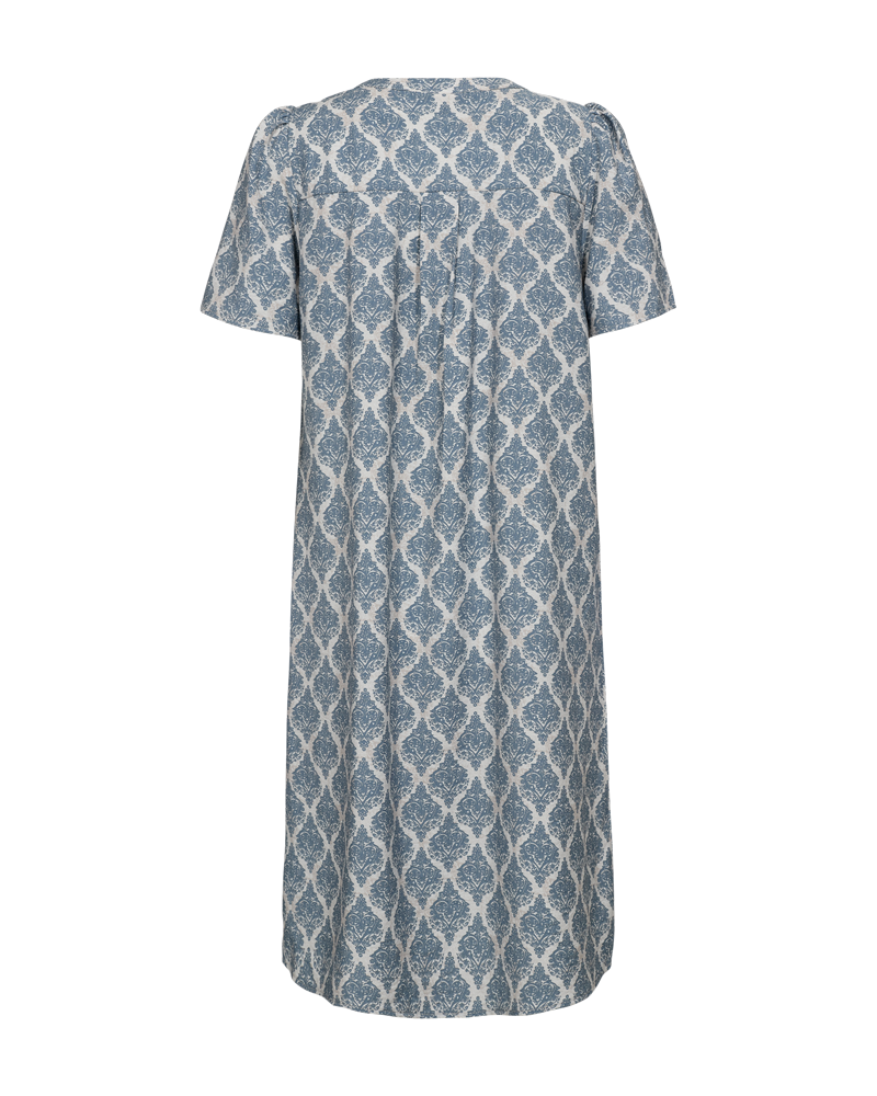 FQABY - DRESS MIT PRINT - WEISS UND BLAU