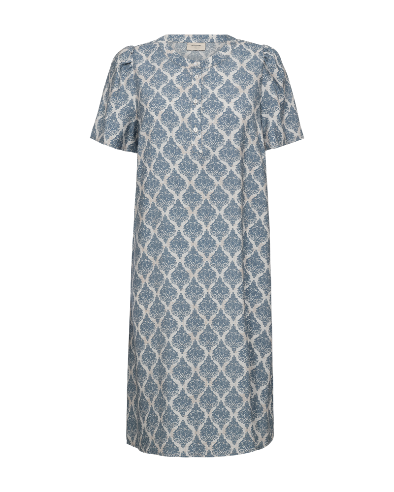 FQABY - DRESS MIT PRINT - WEISS UND BLAU