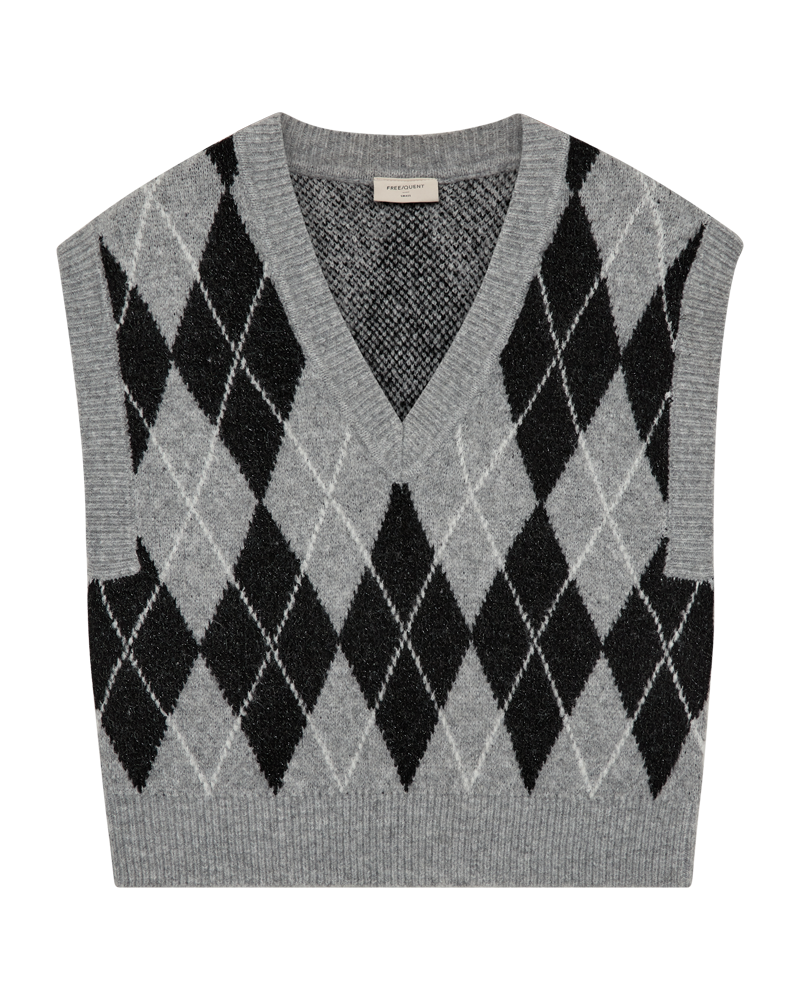 FQGRSVESPER – GESTRICKTE WESTE - SCHWARZ UND GRAU
