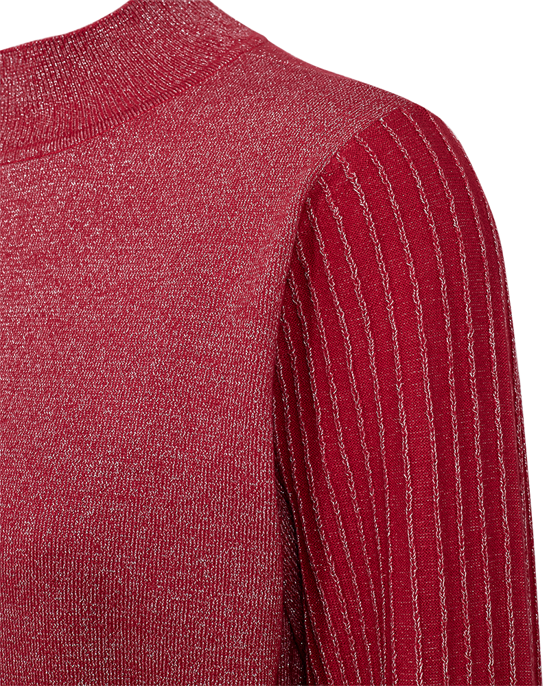 FQBISOLO – PULLOVER MIT GLITZEREFFEKT - ROT
