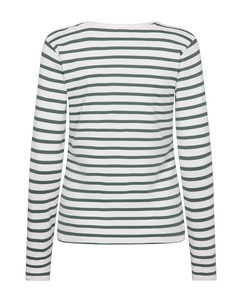 FQFAMILA - LANGARM T-SHIRT - WEISS UND GRÜN